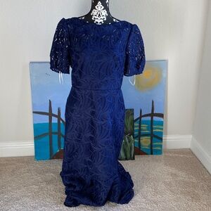 Kay Unger Royal Blue Lace Dress